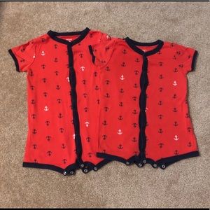 ***TWINNING*** 12mo & 24 mo matching boys rompers